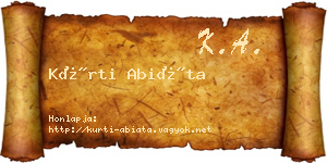 Kürti Abiáta névjegykártya